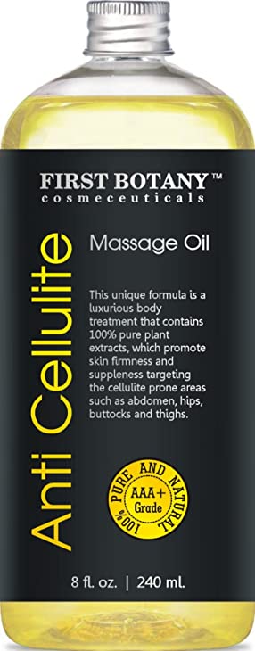 Anti Cellulite Massage Oil & Body Nutritive Serum 8 fl. oz. with 100% Pure Plants Extracts that targets Cellulite —Visibly Smoothing Hips, Buttocks, and Thighs for a... 